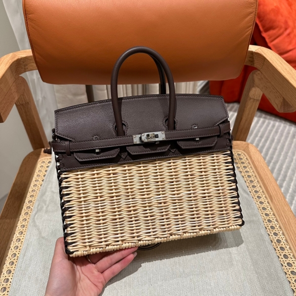 【エルメス HERMES】バーキンピクニック 25 ヴォースイフト ルージュセリエ (0G)  シルバー金具（100％手縫い）